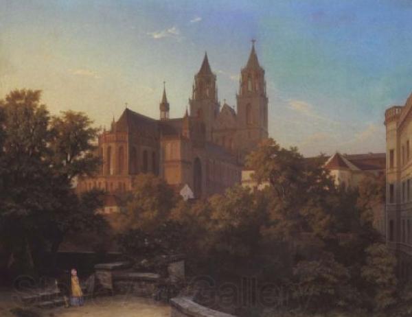 Hermann Gemmel View of the Cathedral of Magdeburg Germany oil painting art